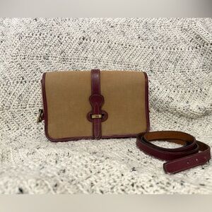 Vintage Dooney and Bourke Green Tag Canvas Equestrian Crossbody